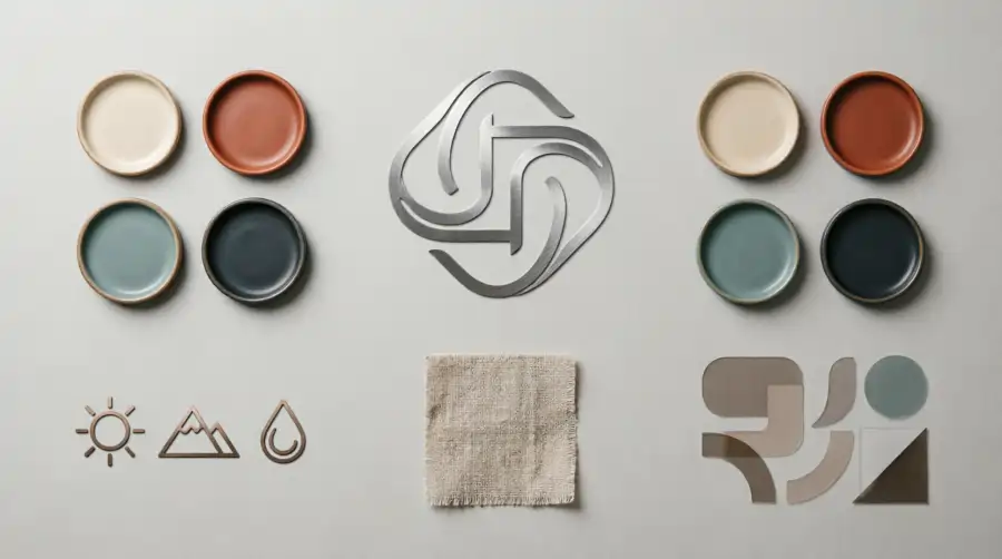 Brand Identity — логотип, цветовая палитра, иконки и текстуры