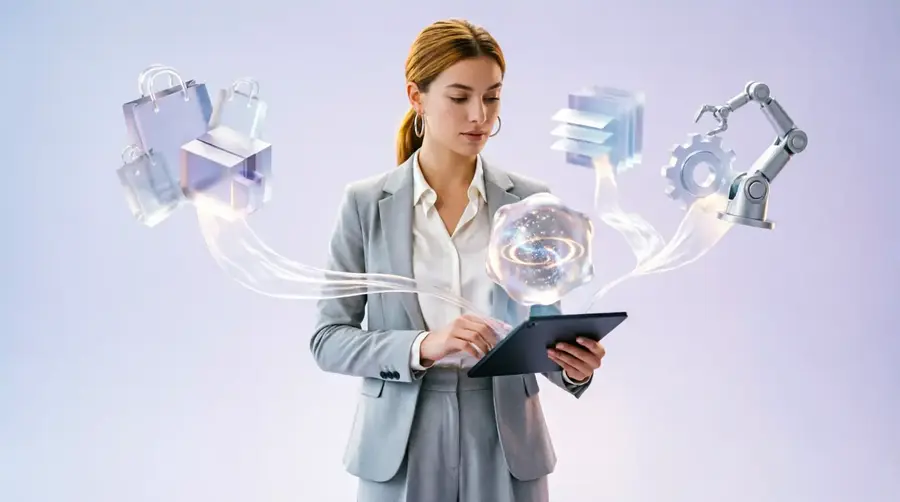 Футуристическая визуализация AI-возможностей uCoz